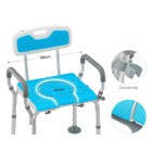 Suihkujakkara WC käsinojallinen 3in1