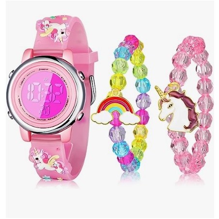 Tyttöjen rannekello ja korut yksisarvinen