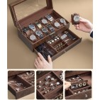 Kellolaatikko 12 kellolle ja korurasia