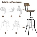 Baarituoli ruskea säädettävä 2in1
