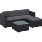 Rottinki sohva musta