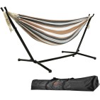 Kahden hengen riippumatto telineellä