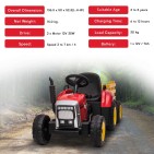 Lasten akkutraktori peräkärryllä