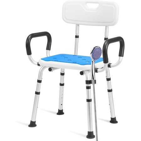 Suihkutuoli selkätuella ja käsinojilla