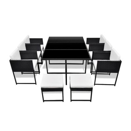 11-osainen rottinki musta